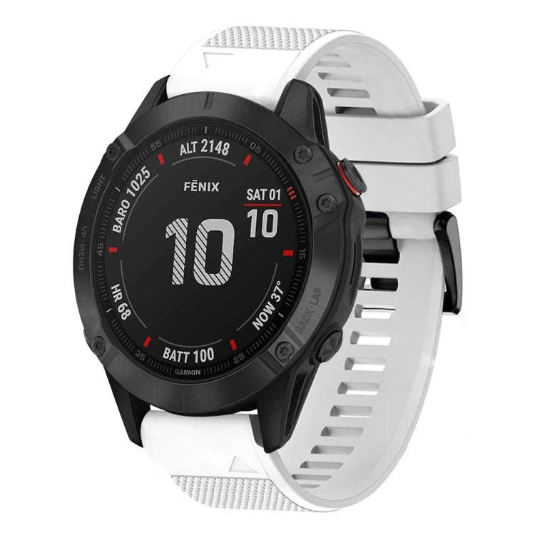For Garmin Fenix 6 Sapphire Quick Release 22mm Silicone Watch Band(White)