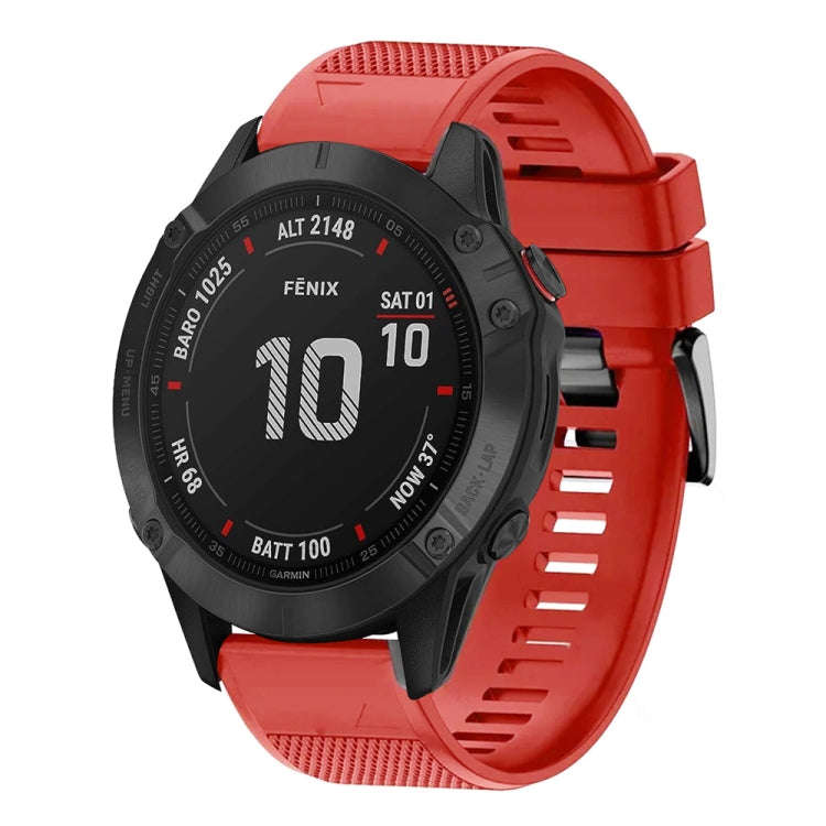 For Garmin Fenix 6 Sapphire Quick Release 22mm Silicone Watch Band(Red)