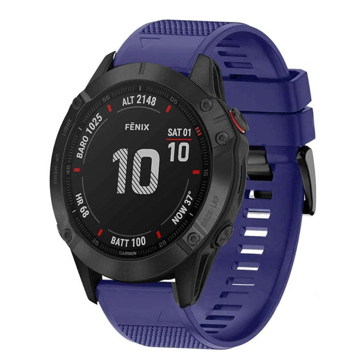 For Garmin Fenix 6 Sapphire Quick Release 22mm Silicone Watch Band(Midnight Blue)