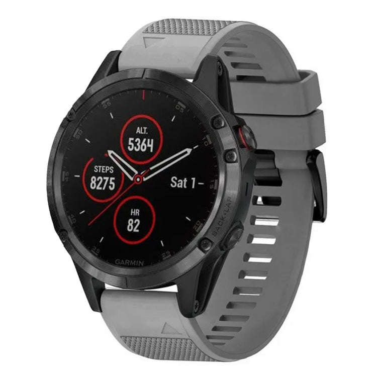 For Garmin Fenix 5 Quick Release 22mm Silicone Watch Band(Grey)