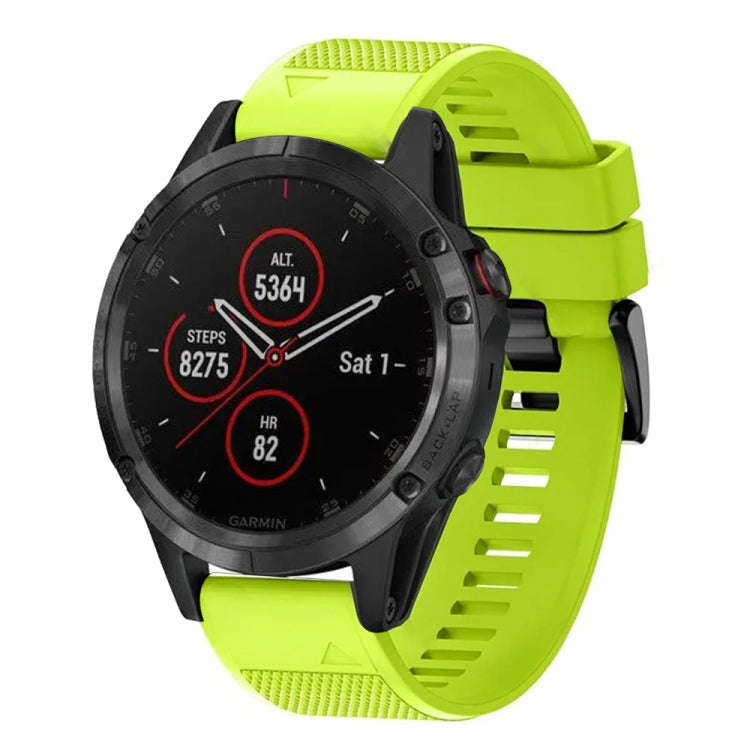 For Garmin Fenix 5 Quick Release 22mm Silicone Watch Band(Lime Green)