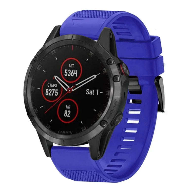 For Garmin Fenix 5 Quick Release 22mm Silicone Watch Band(Dark Blue)