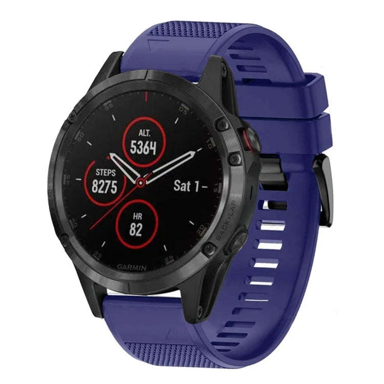For Garmin Fenix 5 Quick Release 22mm Silicone Watch Band(Midnight Blue)