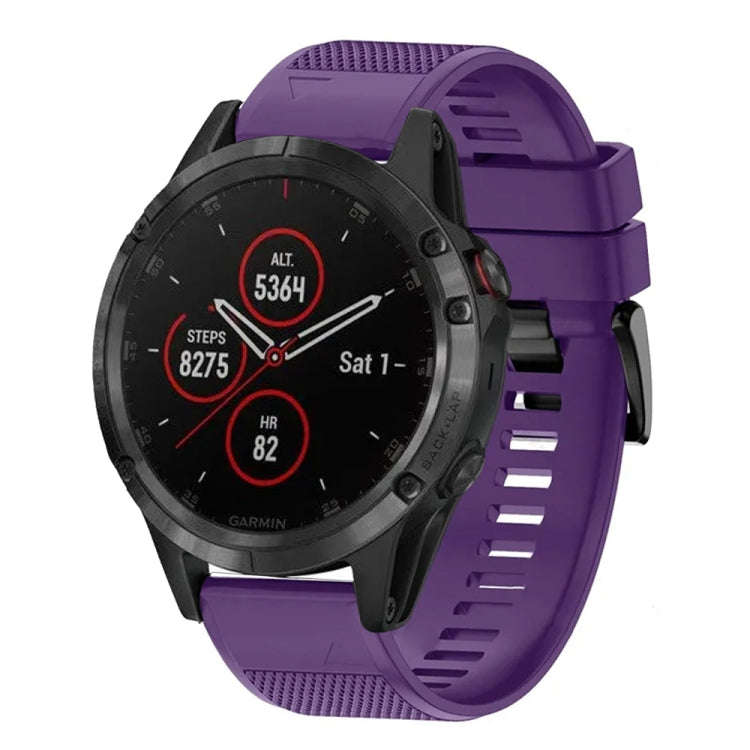 For Garmin Fenix 5 Quick Release 22mm Silicone Watch Band(Purple)