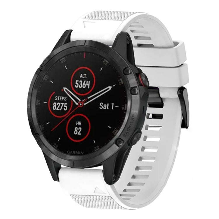 For Garmin Fenix 5 Plus Quick Release 22mm Silicone Watch Band(White)