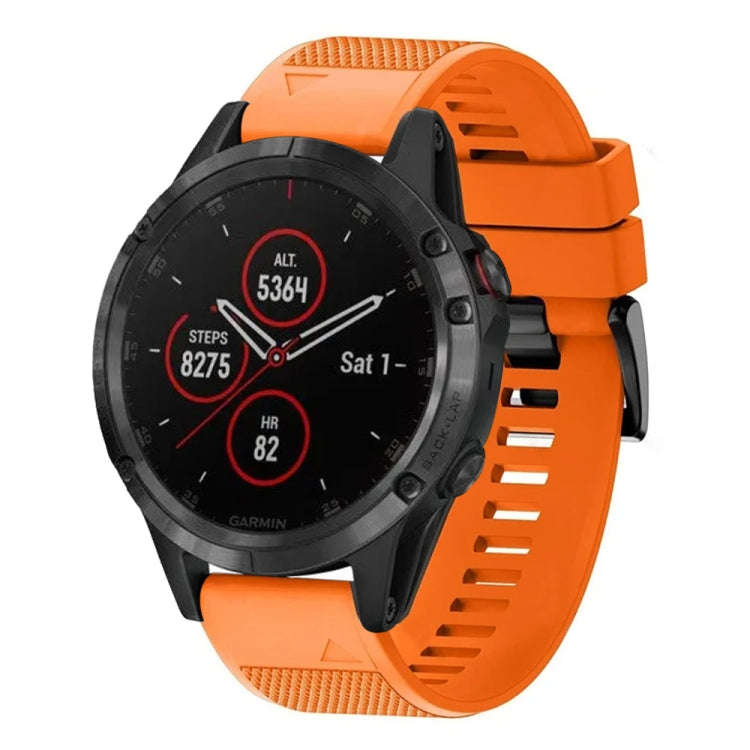 For Garmin Fenix 5 Plus Quick Release 22mm Silicone Watch Band(Orange)