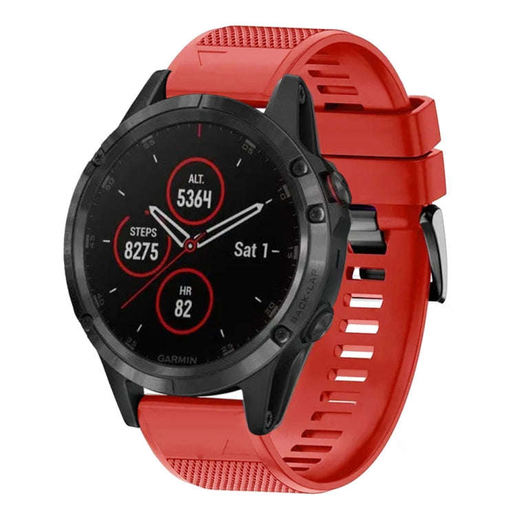 For Garmin Fenix 5 Plus Quick Release 22mm Silicone Watch Band(Red)