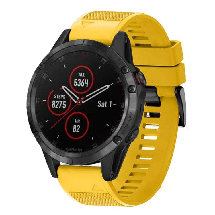 For Garmin Fenix 5 Plus Quick Release 22mm Silicone Watch Band(Yellow)