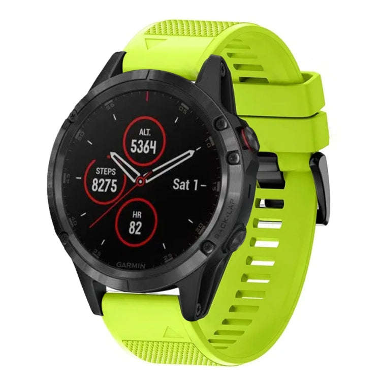 For Garmin Fenix 5 Plus Quick Release 22mm Silicone Watch Band(Lime Green)