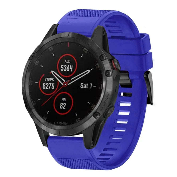 For Garmin Fenix 5 Plus Quick Release 22mm Silicone Watch Band(Dark Blue)