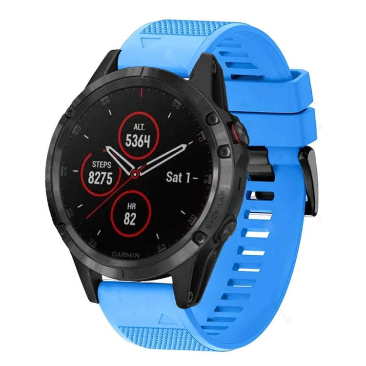 For Garmin Fenix 5 Plus Quick Release 22mm Silicone Watch Band(Sky Blue)