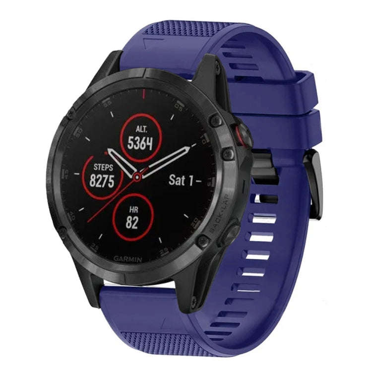 For Garmin Fenix 5 Plus Quick Release 22mm Silicone Watch Band(Midnight Blue)