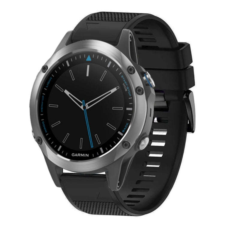 For Garmin Quatix 5 Quick Release 22mm Silicone Watch Band(Black)