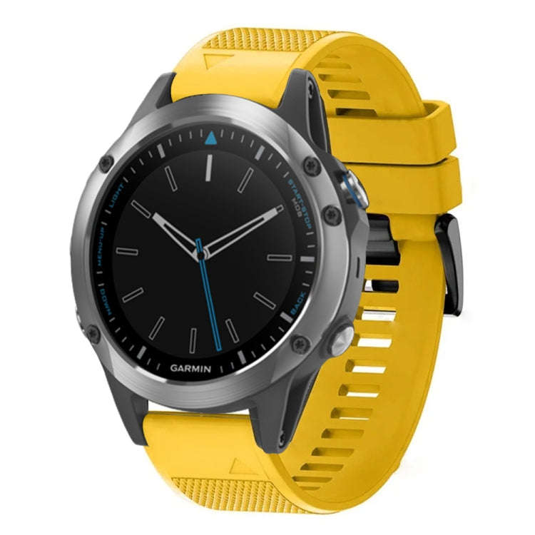 For Garmin Quatix 5 Quick Release 22mm Silicone Watch Band(Yellow)