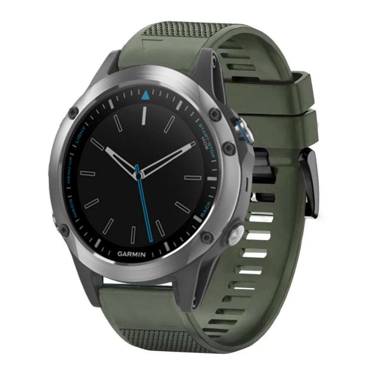 For Garmin Quatix 5 Quick Release 22mm Silicone Watch Band(Army Green)