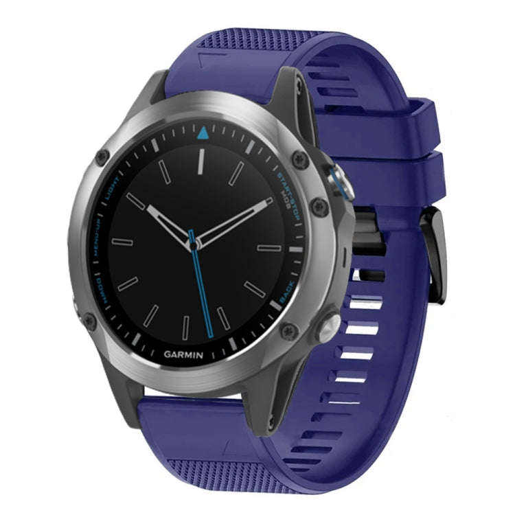 For Garmin Quatix 5 Quick Release 22mm Silicone Watch Band(Midnight Blue)