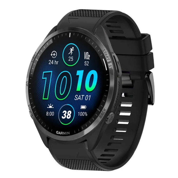 For Garmin Forerunner 965 Quick Release 22mm Silicone Watch Band(Black)