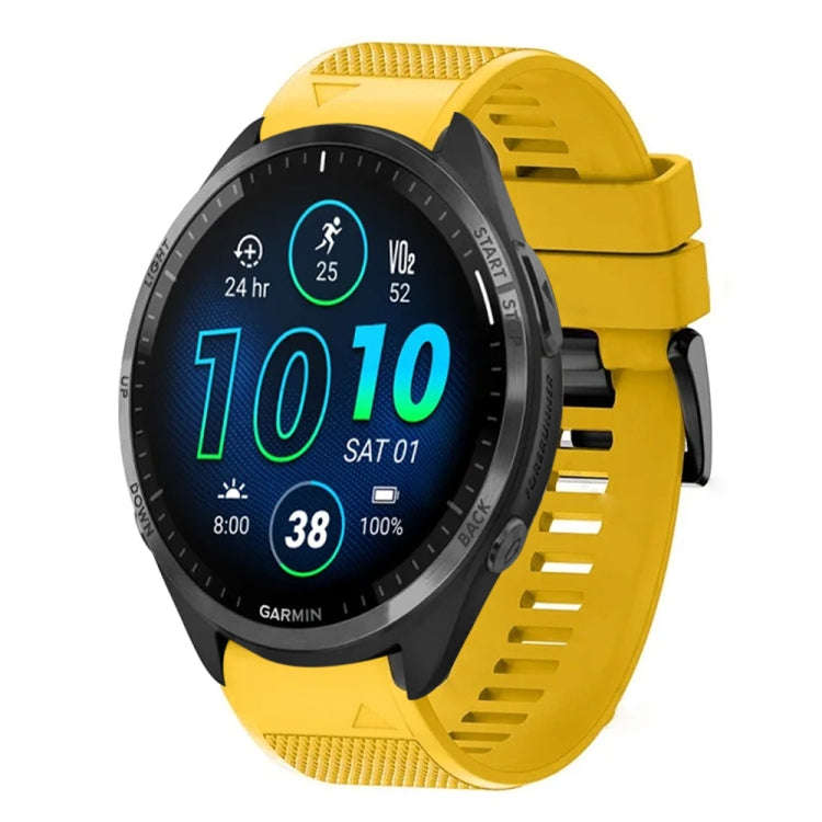 For Garmin Forerunner 965 Quick Release 22mm Silicone Watch Band(Yellow)