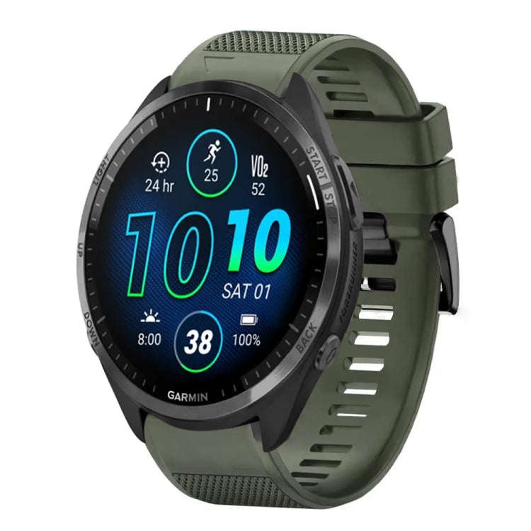 For Garmin Forerunner 965 Quick Release 22mm Silicone Watch Band(Army Green)