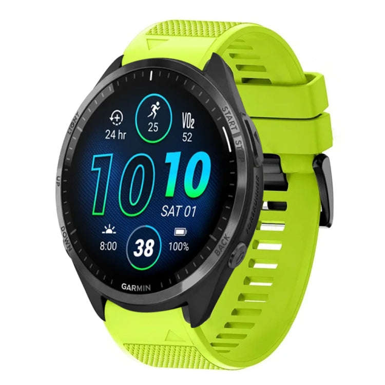 For Garmin Forerunner 965 Quick Release 22mm Silicone Watch Band(Lime Green)