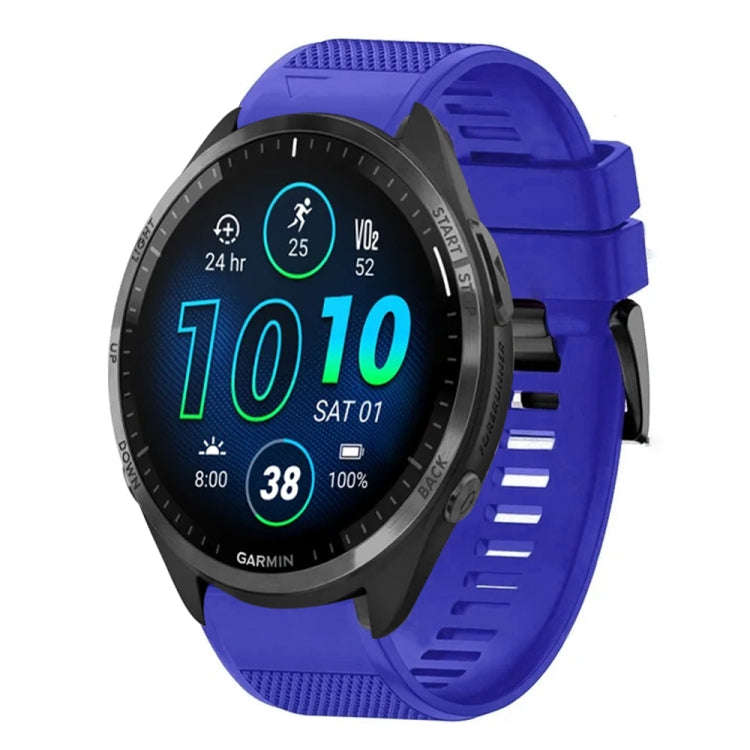 For Garmin Forerunner 965 Quick Release 22mm Silicone Watch Band(Dark Blue)