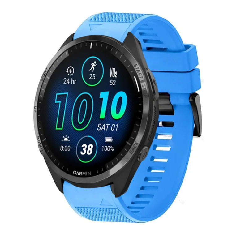 For Garmin Forerunner 965 Quick Release 22mm Silicone Watch Band(Sky Blue)