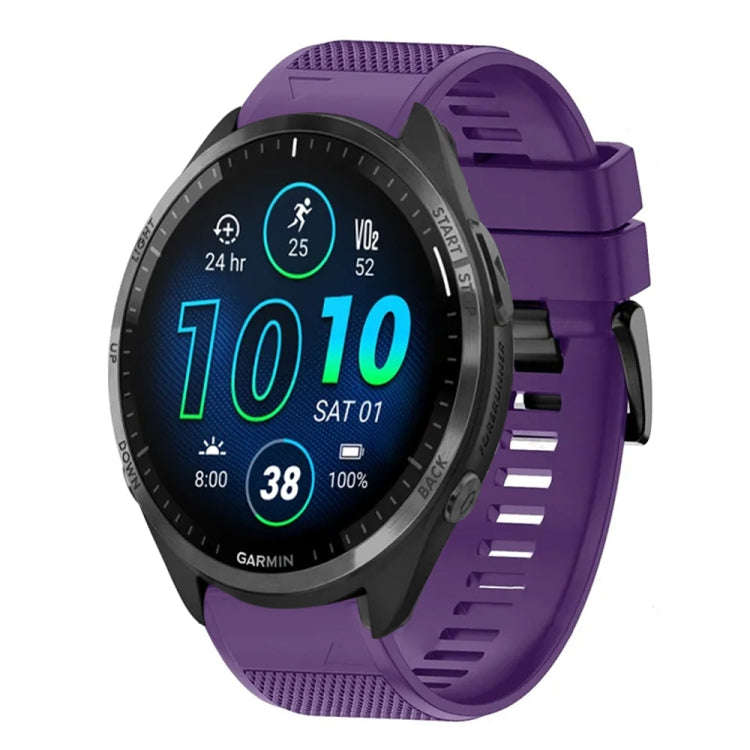 For Garmin Forerunner 965 Quick Release 22mm Silicone Watch Band(Purple)