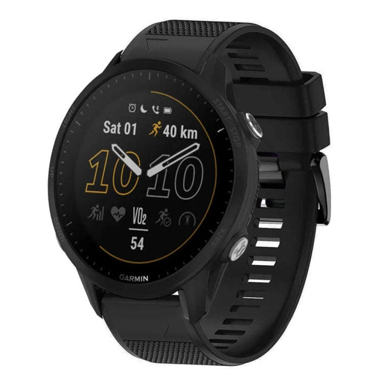 For Garmin Forerunner 955 Quick Release 22mm Silicone Watch Band(Black)