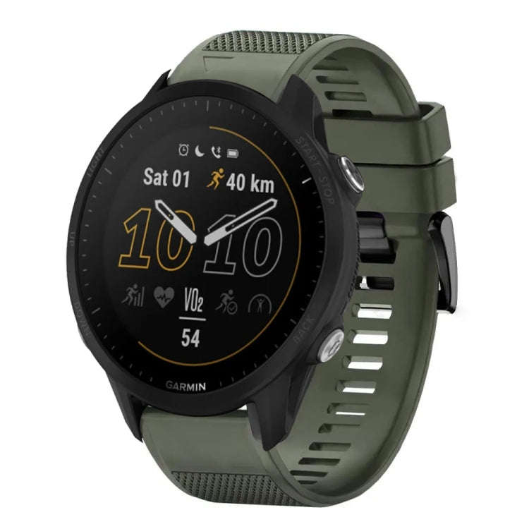 For Garmin Forerunner 955 Quick Release 22mm Silicone Watch Band(Army Green)
