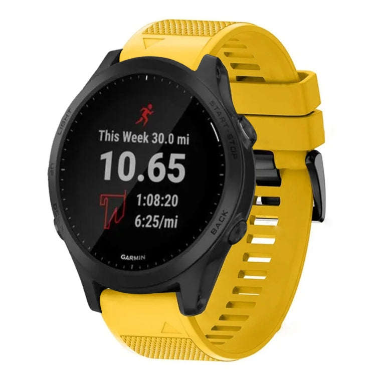 For Garmin Forerunner 945 Quick Release 22mm Silicone Watch Band(Yellow)