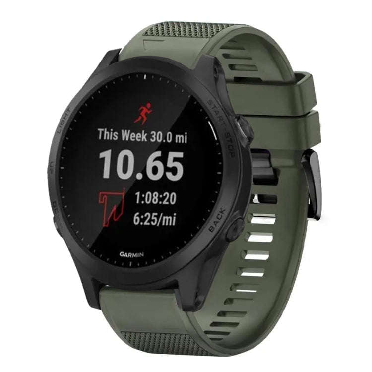 For Garmin Forerunner 945 Quick Release 22mm Silicone Watch Band(Army Green)