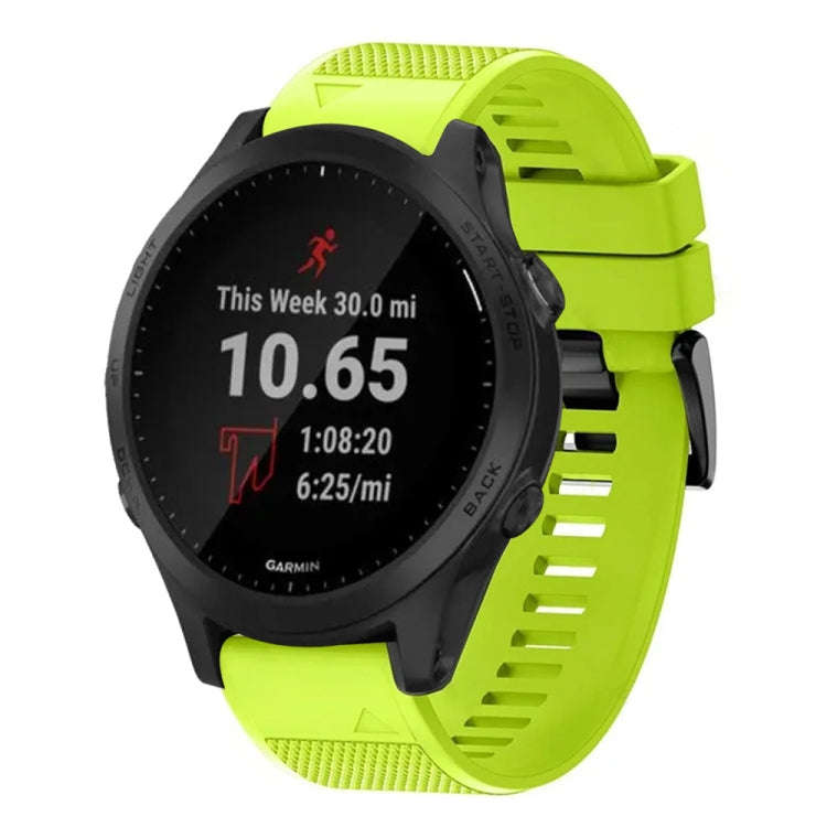For Garmin Forerunner 945 Quick Release 22mm Silicone Watch Band(Lime Green)