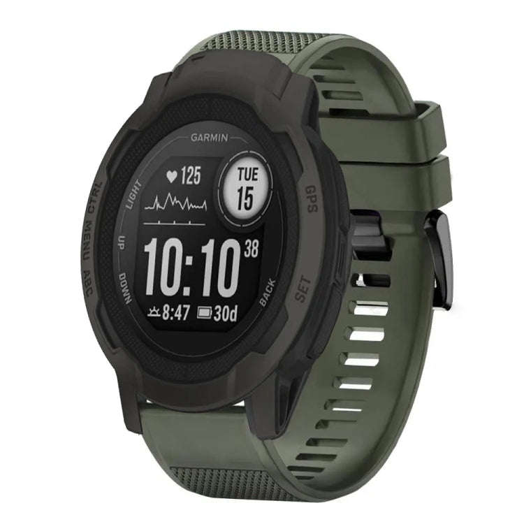 For Garmin Instinct 2 Quick Release 22mm Silicone Watch Band(Army Green)