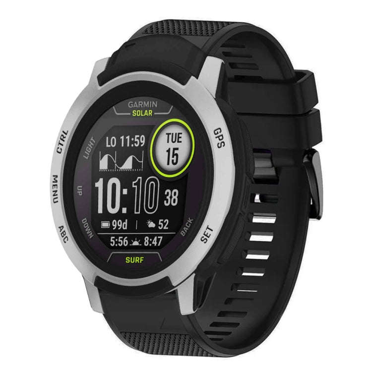 For Garmin Instinct Quick Release 22mm Silicone Watch Band(Black)