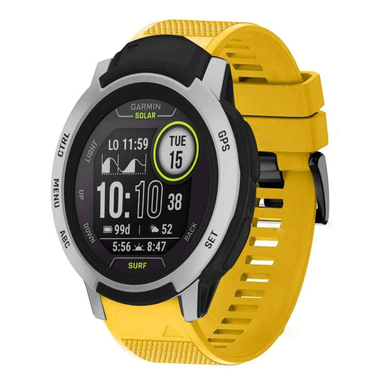 For Garmin Instinct Quick Release 22mm Silicone Watch Band(Yellow)