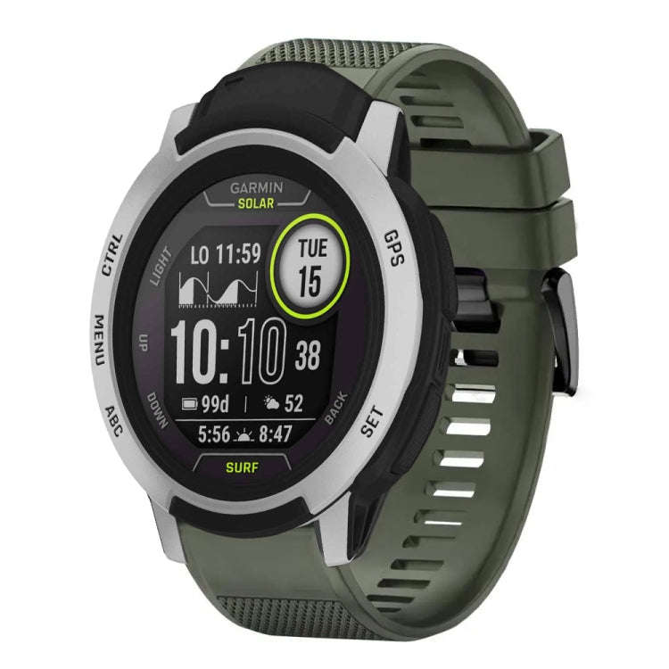 For Garmin Instinct Quick Release 22mm Silicone Watch Band(Army Green)