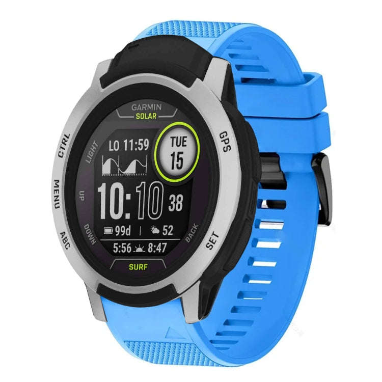 For Garmin Instinct Quick Release 22mm Silicone Watch Band(Sky Blue)