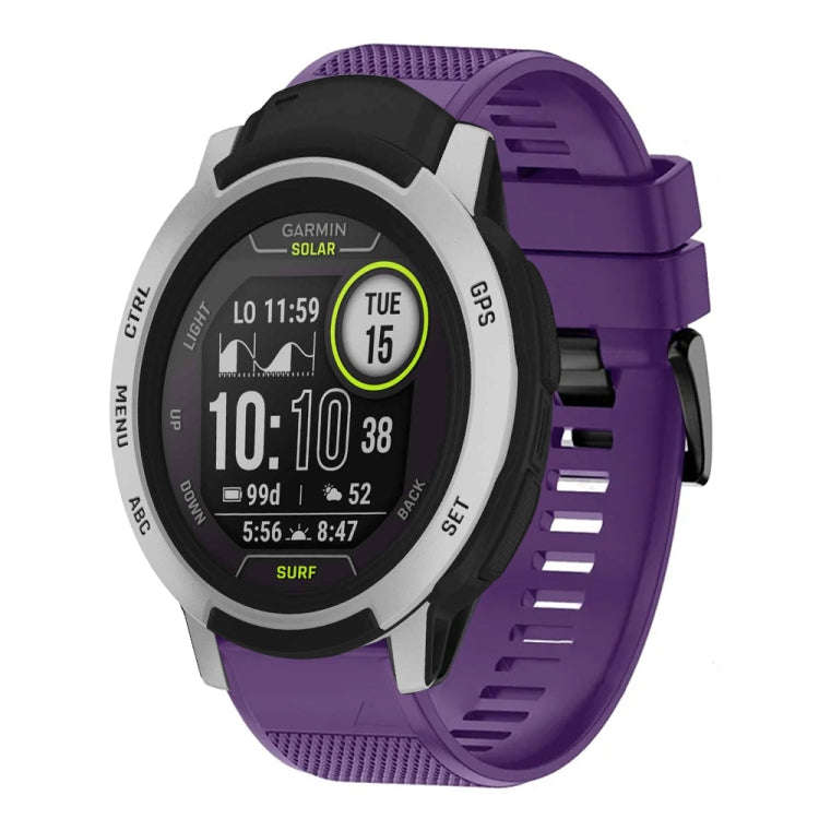 For Garmin Instinct Quick Release 22mm Silicone Watch Band(Purple)