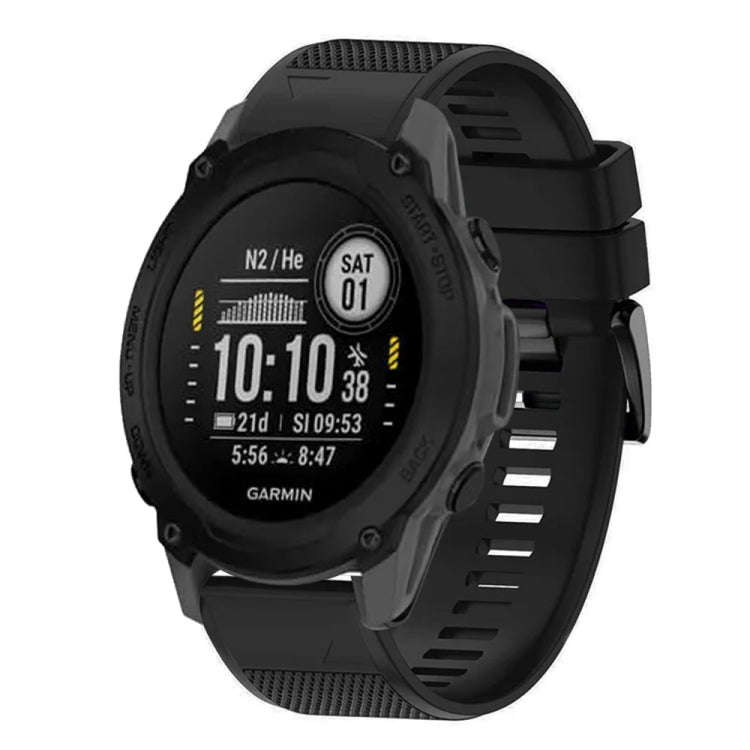 For Garmin Descent G1 Quick Release 22mm Silicone Watch Band(Black)