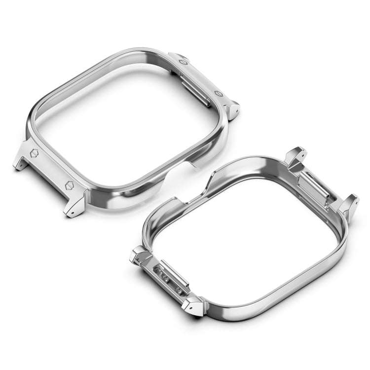 For Redmi Watch 4 Metal Frame Watch Protective Case(Silver)