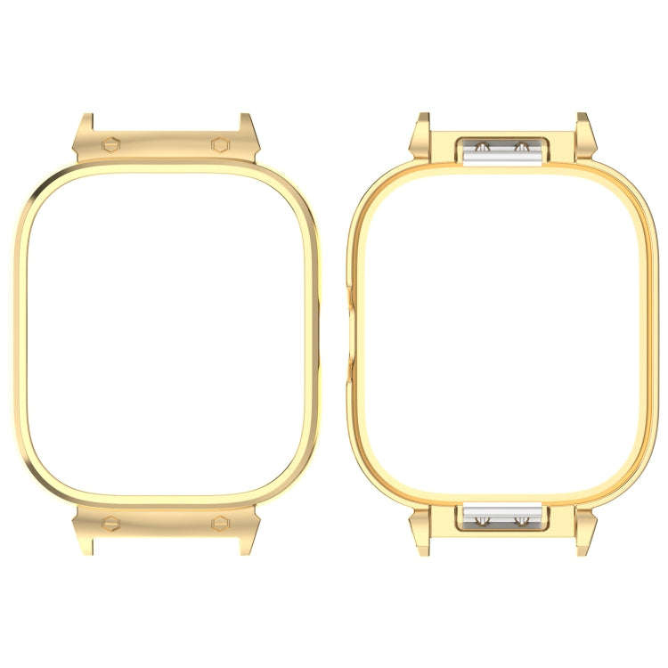 For Redmi Watch 4 Metal Frame Watch Protective Case(Gold)