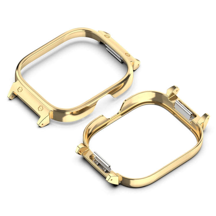 For Redmi Watch 4 Metal Frame Watch Protective Case(Gold)