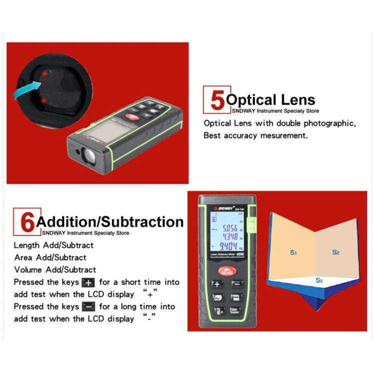 SNDWAY Range Finder Laser Handheld Range Finder SW-T80