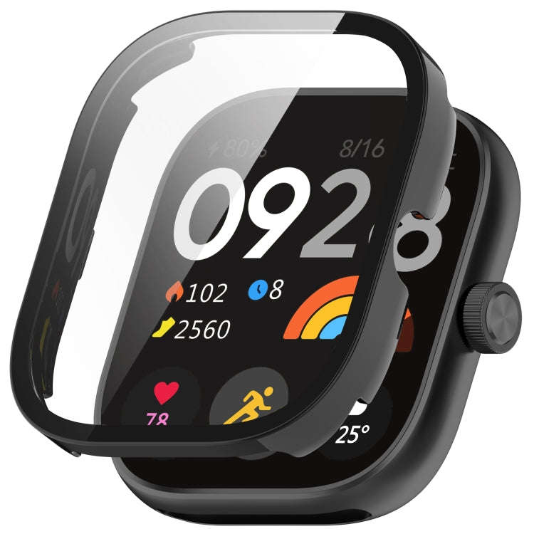 For Redmi Watch 4 Tempered Film Integrated PC Watch Protective Case(Black)