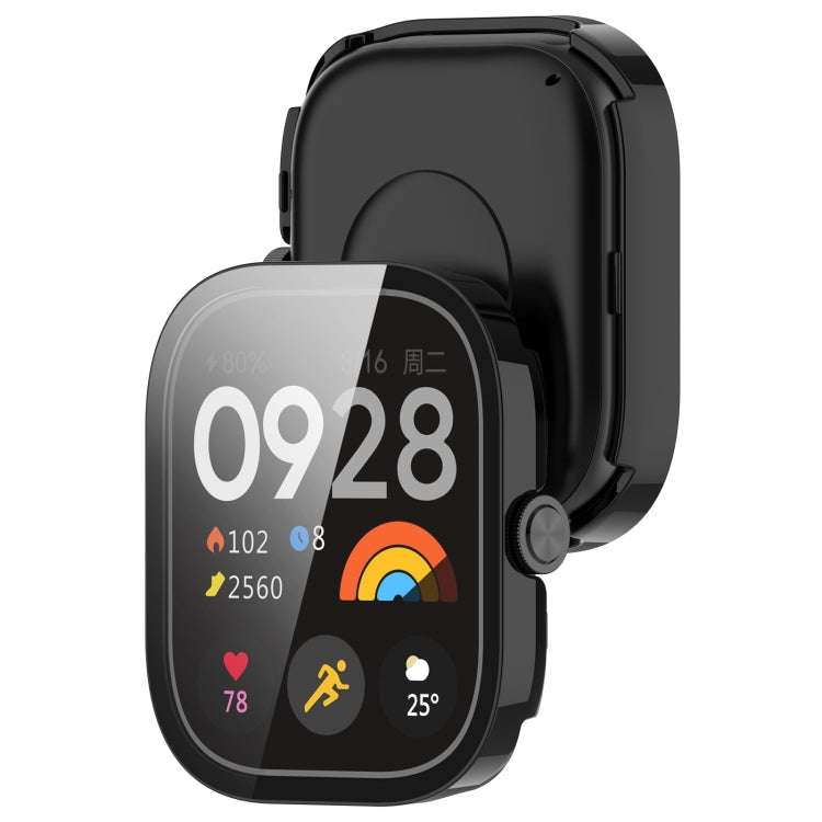 For Redmi Watch 4 Tempered Film Integrated PC Watch Protective Case(Black)