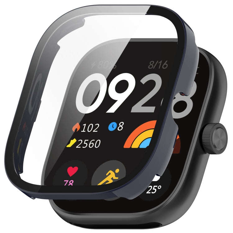 For Redmi Watch 4 Tempered Film Integrated PC Watch Protective Case(Ink Blue)