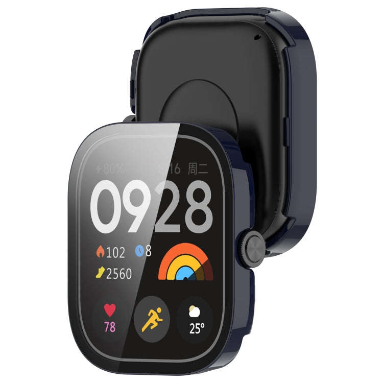 For Redmi Watch 4 Tempered Film Integrated PC Watch Protective Case(Ink Blue)
