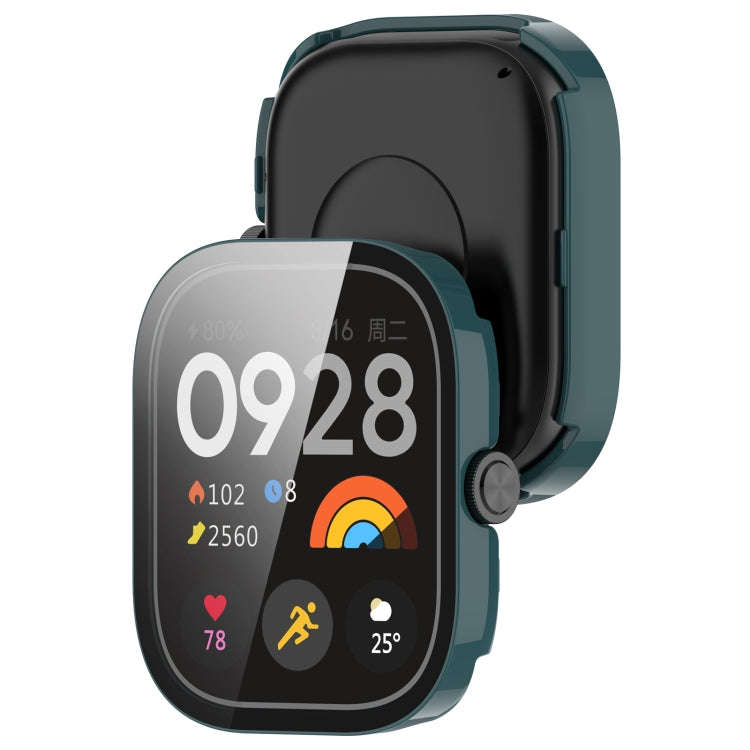 For Redmi Watch 4 Tempered Film Integrated PC Watch Protective Case(Pine Green)