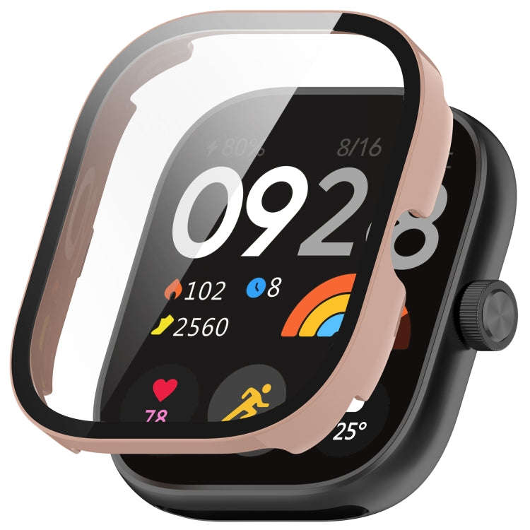 For Redmi Watch 4 Tempered Film Integrated PC Watch Protective Case(Pink)