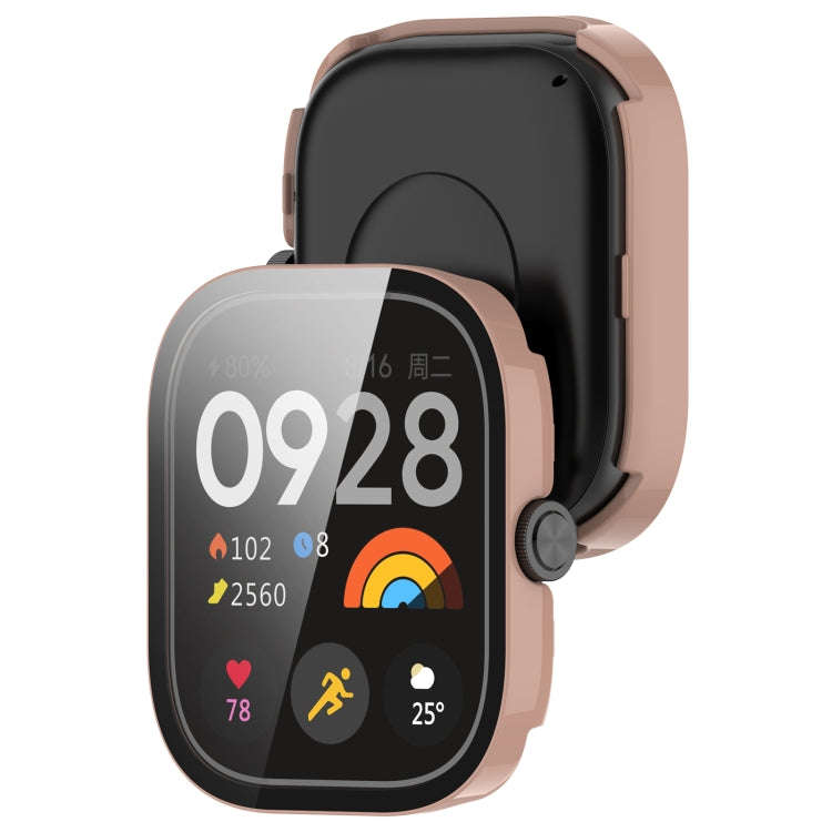 For Redmi Watch 4 Tempered Film Integrated PC Watch Protective Case(Pink)